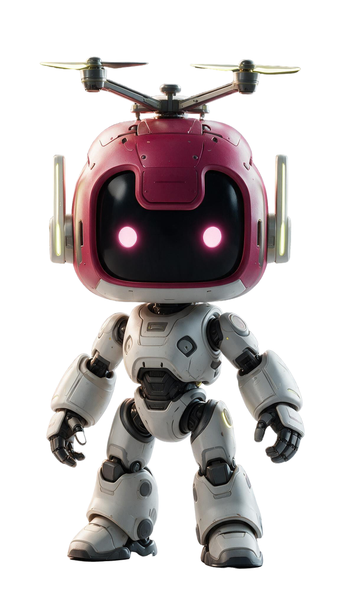 Pink robot mascot